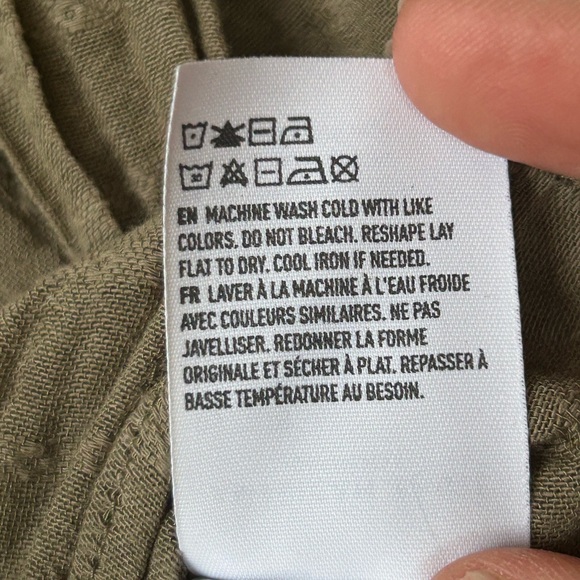 Women's Olive Green Tiered Long Sleeve Peasant Top - Picture 7 of 7